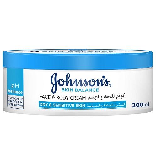 Johnson's Skin Balance Face and Body Cream for Dry & Sensitive Skin 200ml